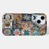 Altmodisches Patchwork Quilt Design Case-Mate iPhone Hülle (Rückseite (Horizontal))