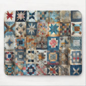 Altmodisches Patchwork Quilt Design Mousepad (Vorne)