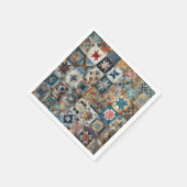 Altmodisches Patchwork Quilt Design Serviette (Ecke)