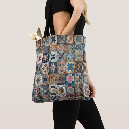 Altmodisches Patchwork Quilt Design Tasche (Von Nahem)