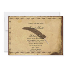 Altmodisches Pergament Hochzeit Einladung