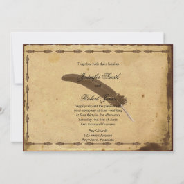 Altmodisches Pergament Hochzeit Einladung