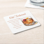 altmodisches Rezept Rechteckiger Pappuntersetzer (angewinkelt)