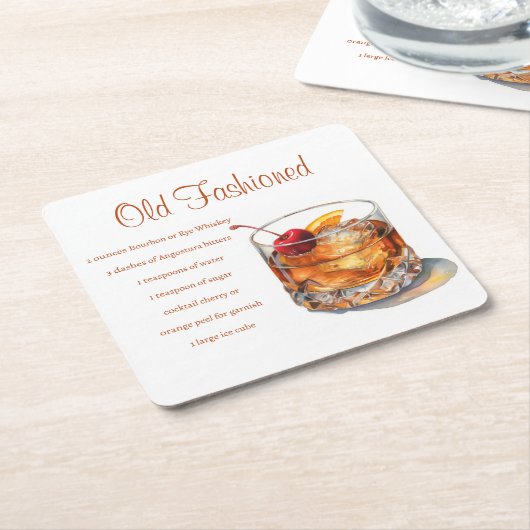 altmodisches Rezept Rechteckiger Pappuntersetzer (angewinkelt)