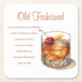 altmodisches Rezept Rechteckiger Pappuntersetzer (Vorderseite)