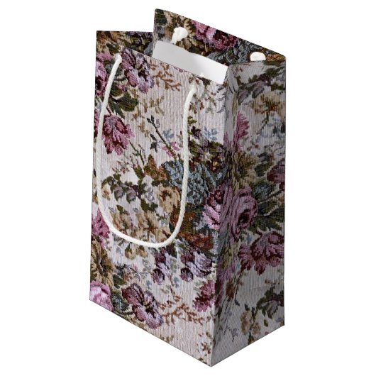 Altmodisches Rosenband Kleine Geschenktüte (Rückseite Schrägansicht)