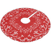Altmodisches rotes und weißes dekoratives polyester weihnachtsbaumdecke (Schrägansicht)