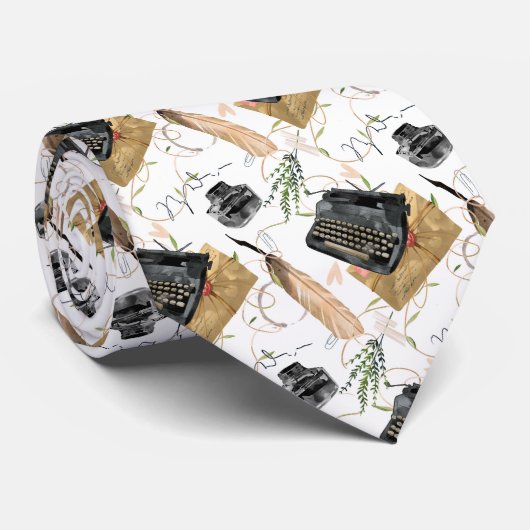 altmodisches Schreibmuster gekachelt Krawatte (Gerollt)
