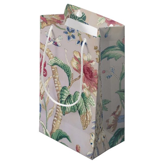 altmodisches Tapetenmuster Kleine Geschenktüte (Vorderseite Schrägansicht)