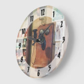 altmodisches Telefon Große Wanduhr (Winkel)