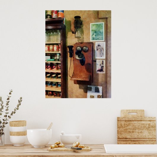 altmodisches Telefon Poster (Küche)
