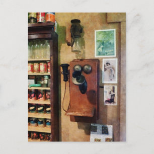 altmodisches Telefon Postkarte