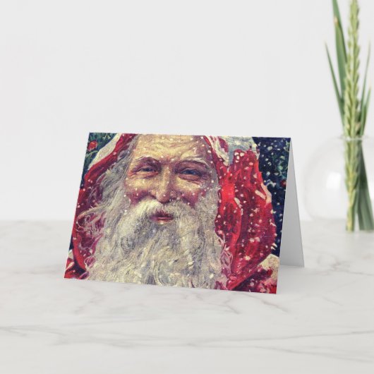 Altmodisches viktorianisches Heiliges Nicholas Feiertagskarte (Vorderseite)