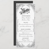 Altmodisches viktorianisches Menü Menükarte (Vorne/Hinten)