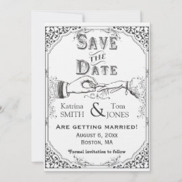 Altmodisches viktorianisches Save the Date Einladung