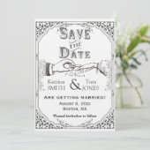 Altmodisches viktorianisches Save the Date Einladung (Stehend Vorderseite)