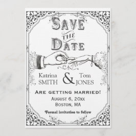 Altmodisches viktorianisches Save the Date Einladung