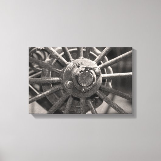 Altmodisches Wagenrad Leinwanddruck (Vorderseite)