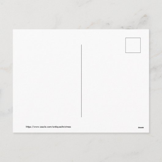 Altmodisches Weihnachten, Engel Feiertagspostkarte (Rückseite)