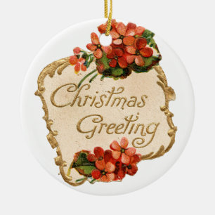 Altmodisches Weihnachten, Gruß Keramik Ornament