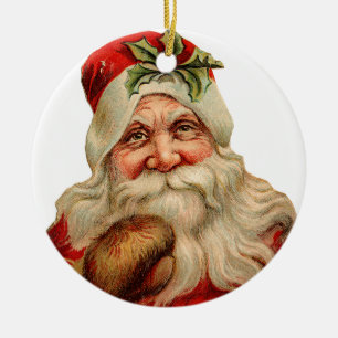 Altmodisches Weihnachten, Santa Keramik Ornament