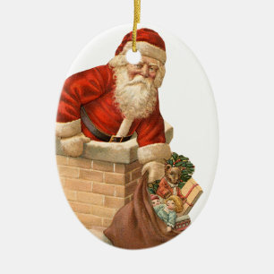 Altmodisches Weihnachten, Santa Keramik Ornament