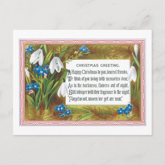 Altmodisches Weihnachten, Snowdrops Feiertagspostkarte (Vorderseite)