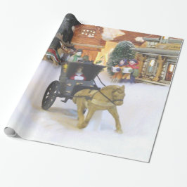 "ALTMODISCHES WEIHNACHTSdorf-" PACKPAPIER