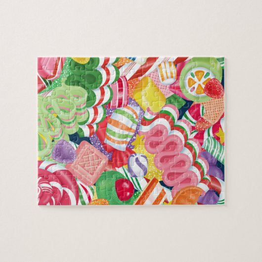 Altmodisches Weihnachtssüßigkeits-Puzzlespiel Puzzle (Horizontal)