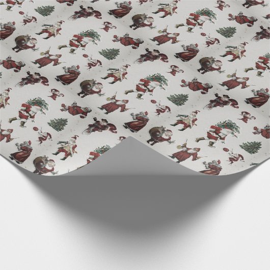 Altmodisches Weihnachtswrapping-Papier Geschenkpapier (Ecke)