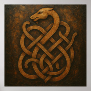 Altnordisches Schlangenknotensymbol Poster