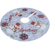 Alto Cheerful Snowman Polyester Weihnachtsbaumdecke (Schrägansicht)