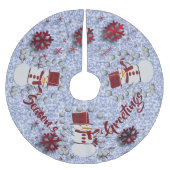 Alto Cheerful Snowman Polyester Weihnachtsbaumdecke (Vorderseite)