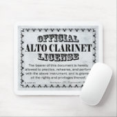 Alto Clarinet License Mousepad (Mit Mouse)