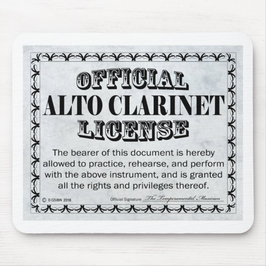 Alto Clarinet License Mousepad (Vorne)