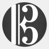 Alto Clef auf schwarzem Aufkleber (Vorderseite)