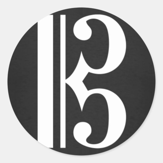 Alto Clef auf schwarzem Aufkleber (Vorderseite)