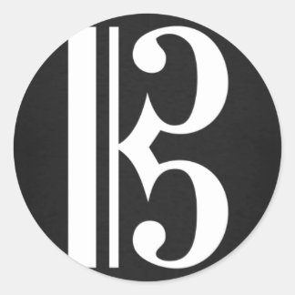 Alto Clef auf schwarzem Aufkleber