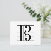 Alto Clef für Mitarbeiter C-Clef Viola Music Schwa Postkarte (Stehend Vorderseite)