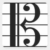Alto Clef Quadratischer Aufkleber (Vorderseite)