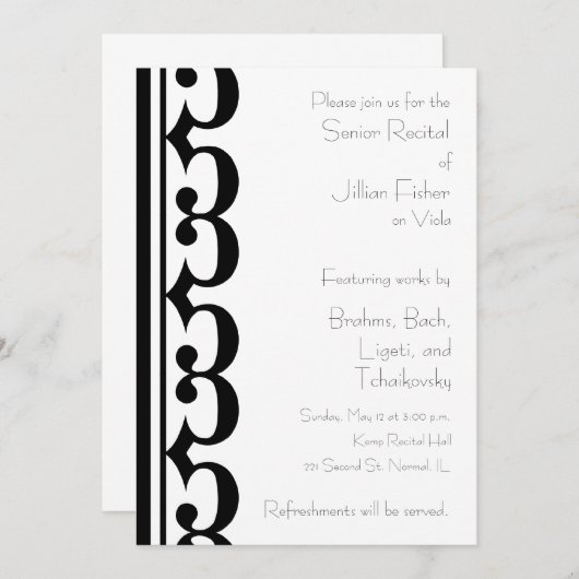 Alto Clef ThemenErwägung Einladung (Vorne/Hinten)