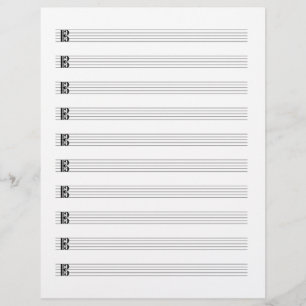 Alto Clef Viola Music Manuscript Paper Staff Briefbogen