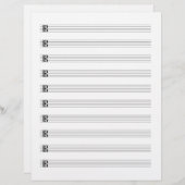 Alto Clef Viola Music Manuscript Paper Staff Stave Briefbogen (Vorne/Hinten)