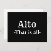 Alto, das ist alles lustige Musik Postkarte (Vorne/Hinten)
