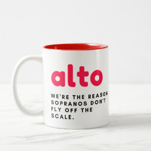 Alto-Geschenk-Tasse, lustiges Alto-Geschenk, Chorg Zweifarbige Tasse