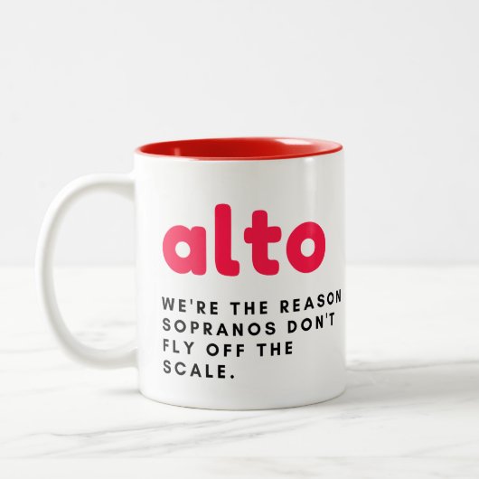 Alto-Geschenk-Tasse, lustiges Alto-Geschenk, Chorg Zweifarbige Tasse (Links)