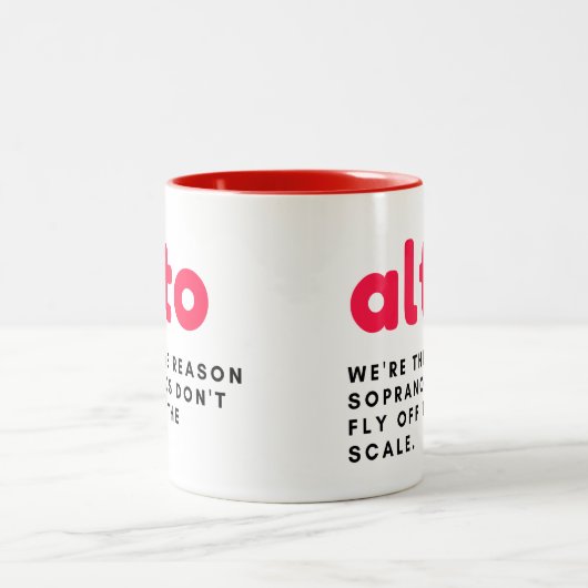 Alto-Geschenk-Tasse, lustiges Alto-Geschenk, Chorg Zweifarbige Tasse (Mittel)