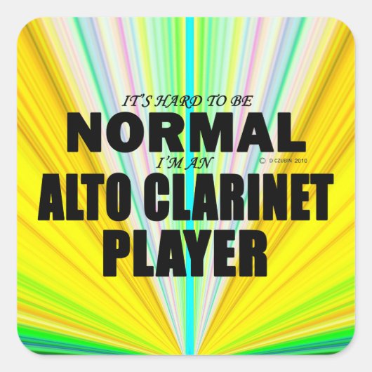 Alto Klarinet Player Square Sticker (Vorderseite)