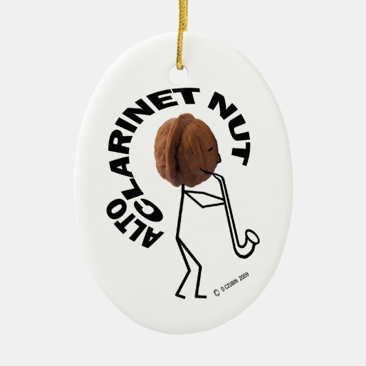 Alto Klarinette Nut! Keramik Ornament (Vorne)