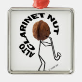 Alto Klarinette Nut! Silbernes Ornament (Vorne)